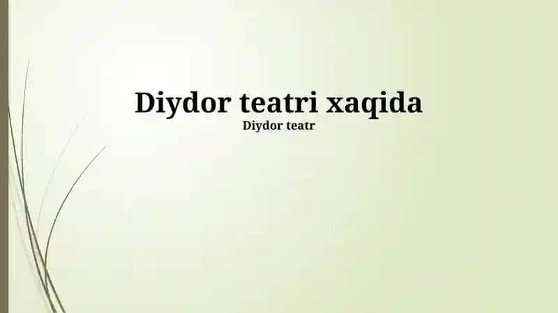 Diydor Teatr 1
