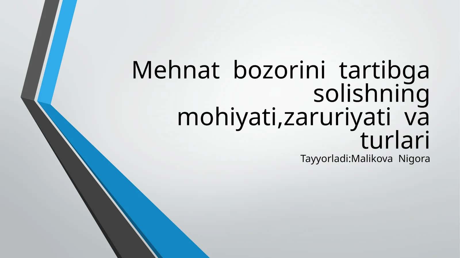 Mehnat bozori ino'tartibga solishning mohiyati, zaruriyati va turlari 1