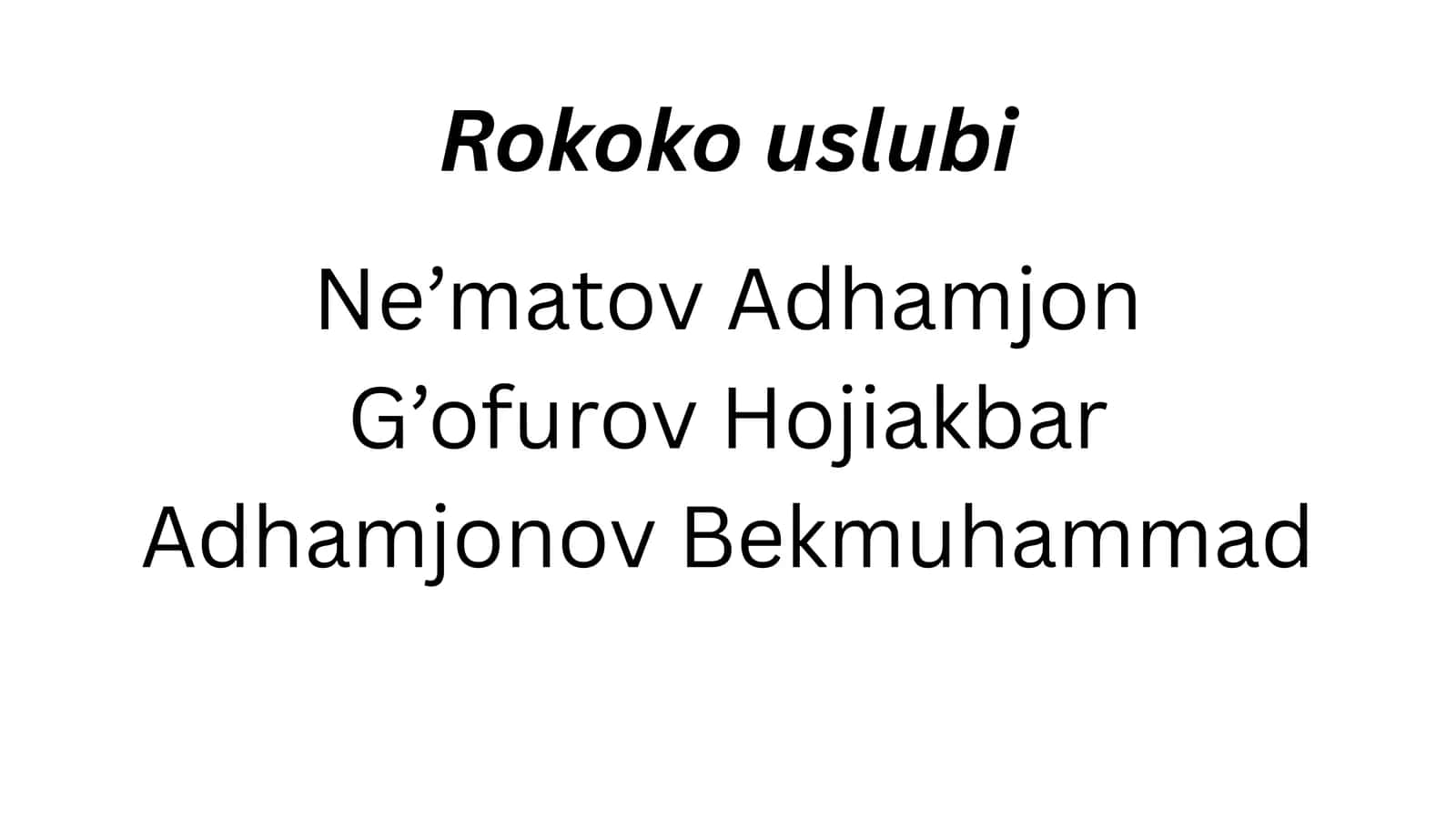 Rokoko uslubi 1