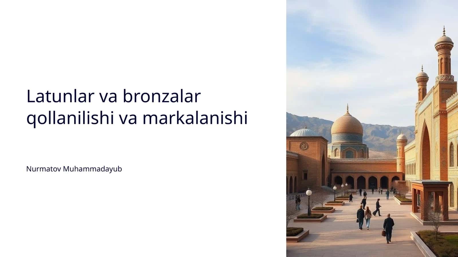 Latunlar va bronzalar qollanilishi va markalanishi 1