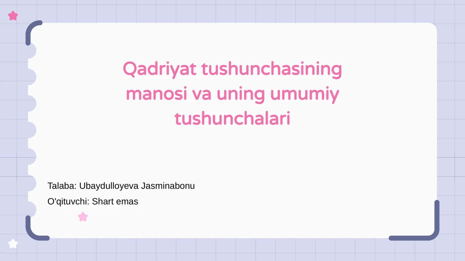 Qadriyat tushunchasining manosi va uning umumiy tushunchalari 1