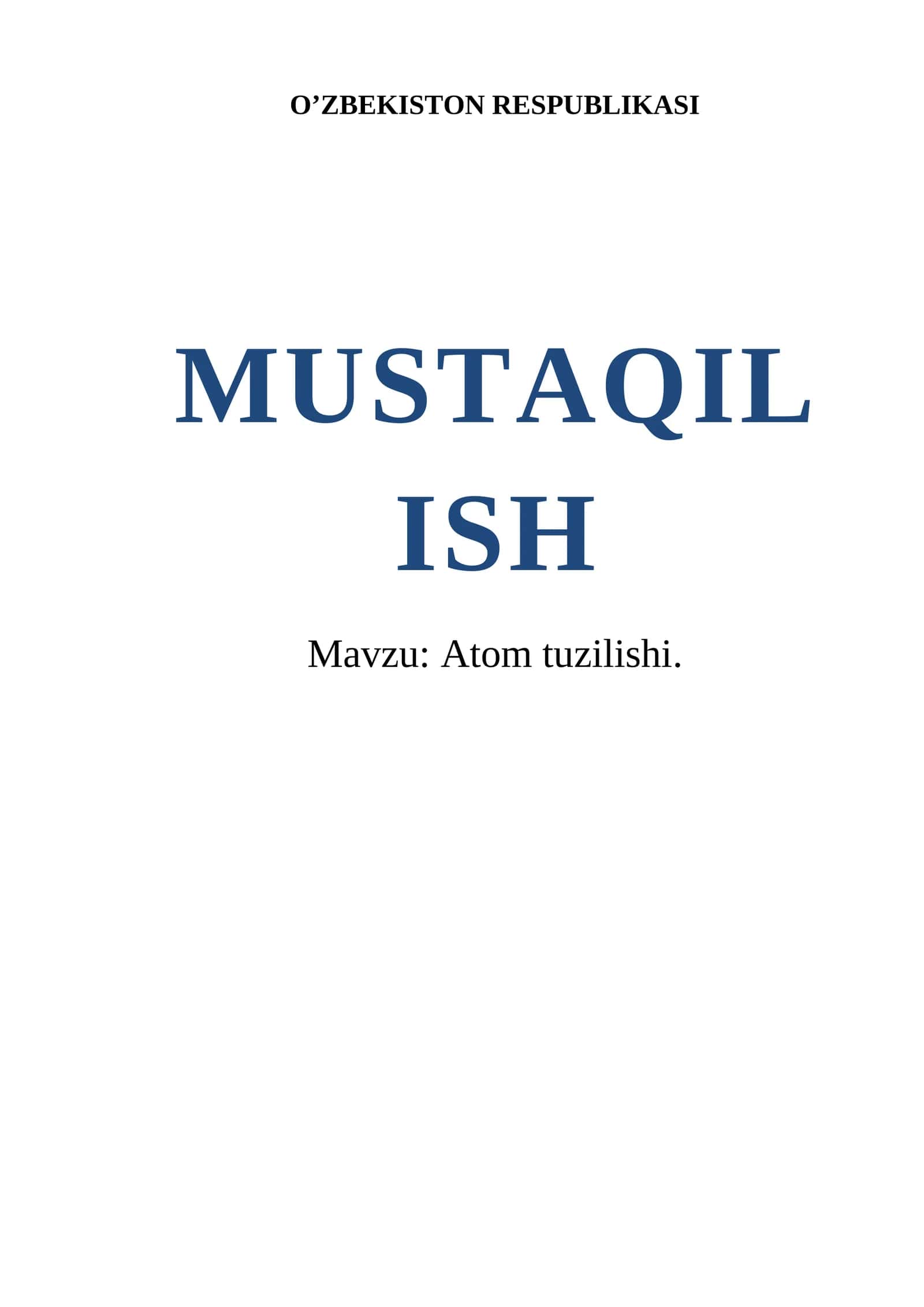 Atom tuzilishi 1