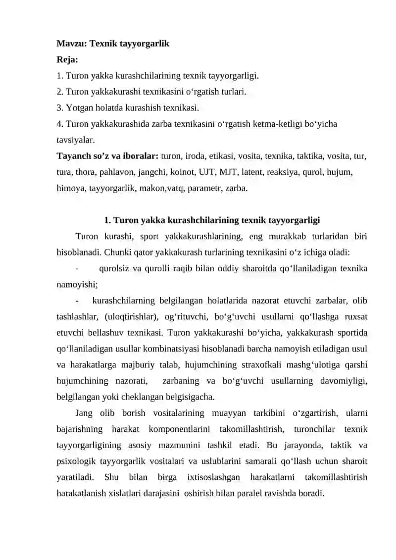 Texnik tayyorgarlik