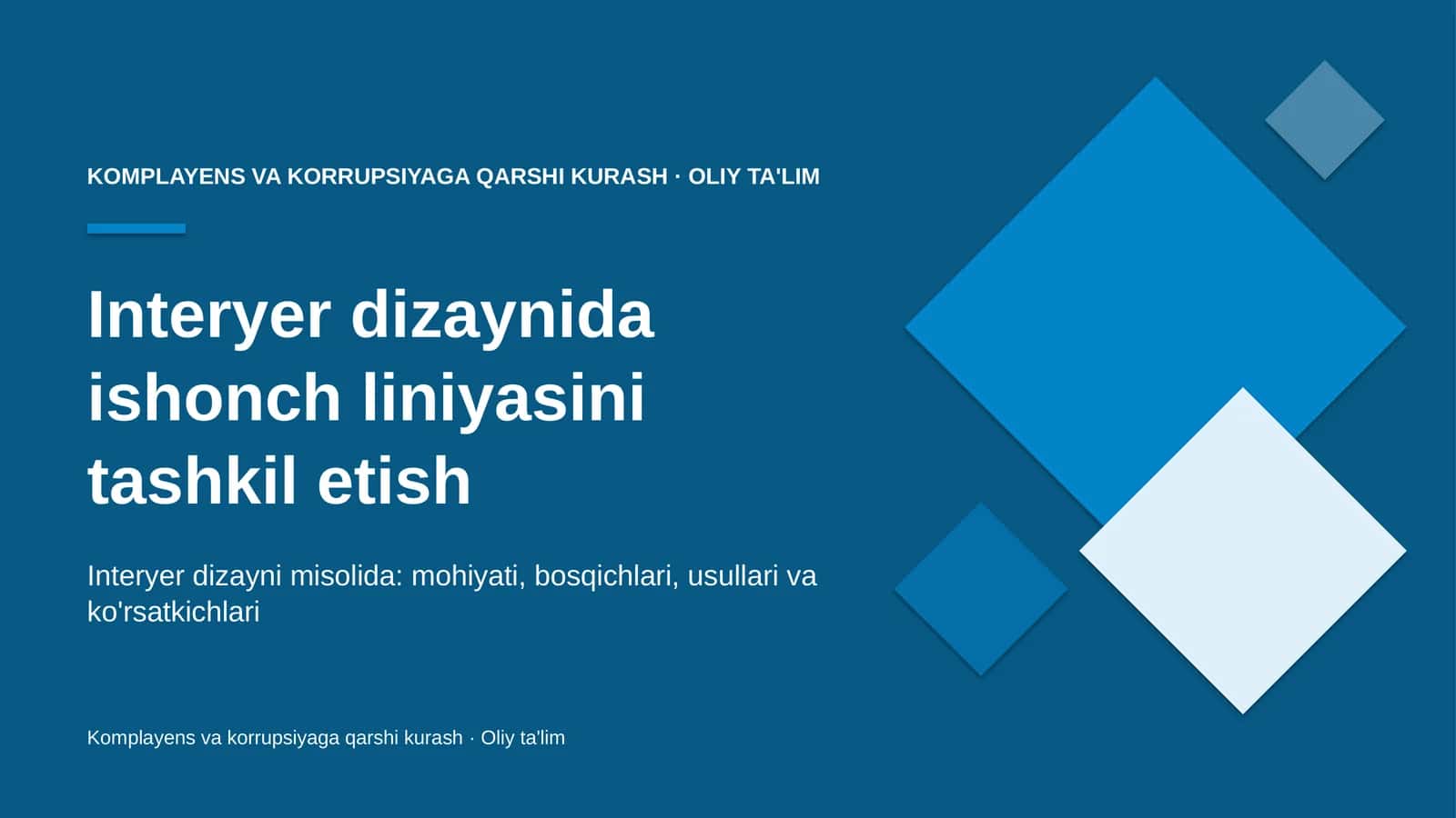 Interyer dizaynida ishonch liniyasini tashkil etish 1