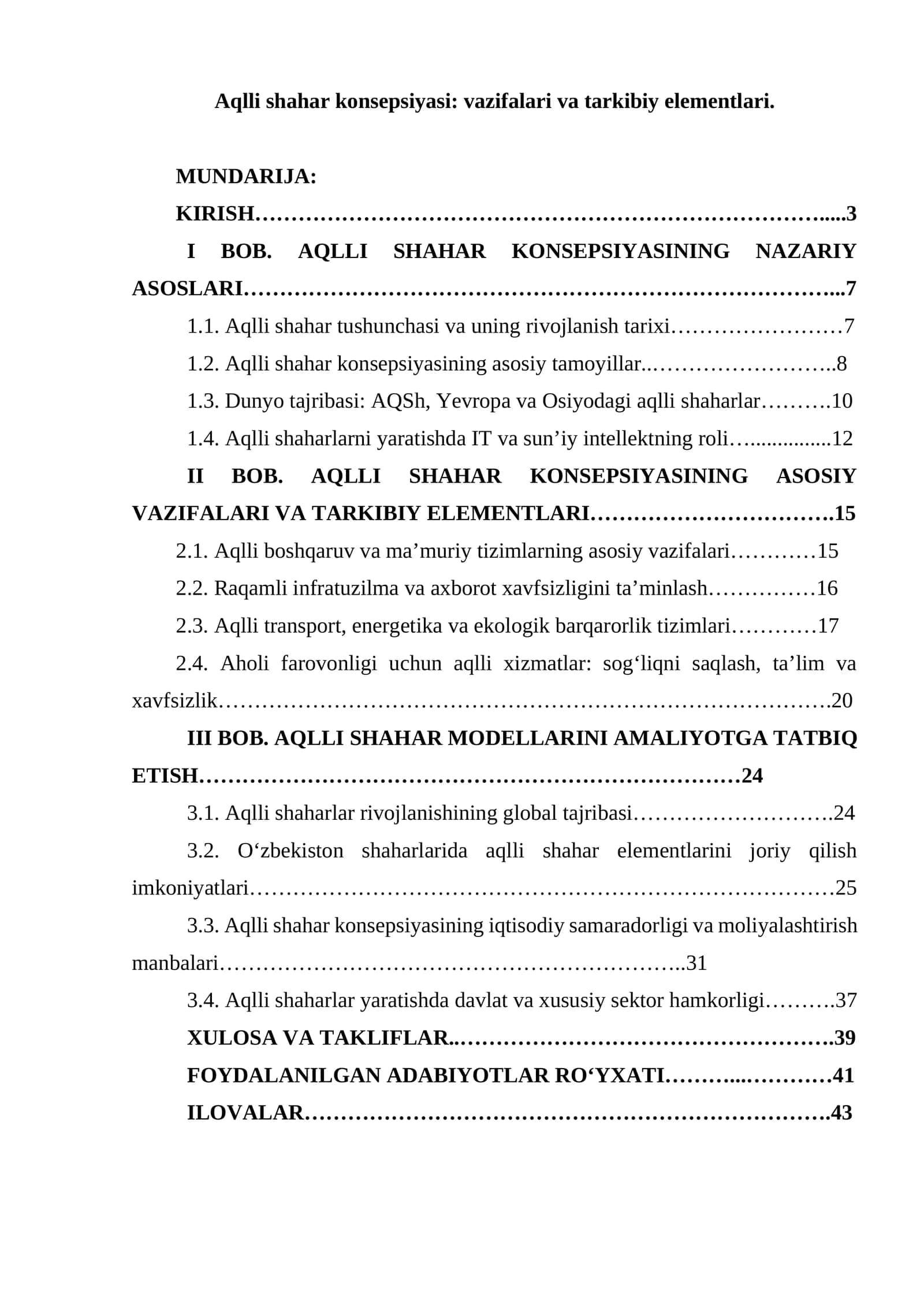 Aqlli shahar konsepsiyasi: vazifalari va tarkibiy elementlari 1