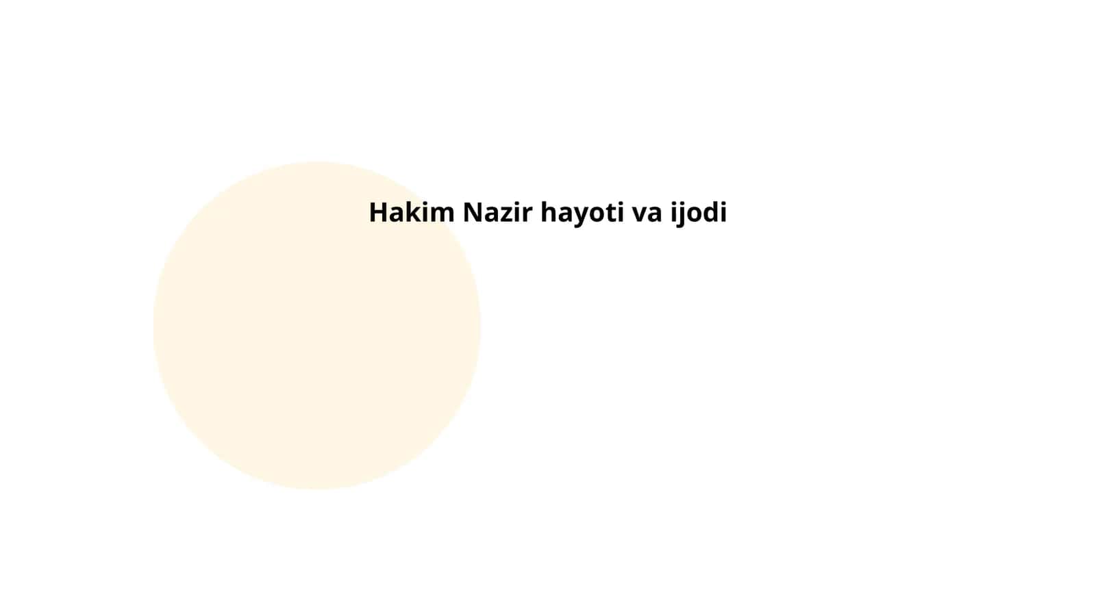 Hakim Nazir hayoti va ijodi 1