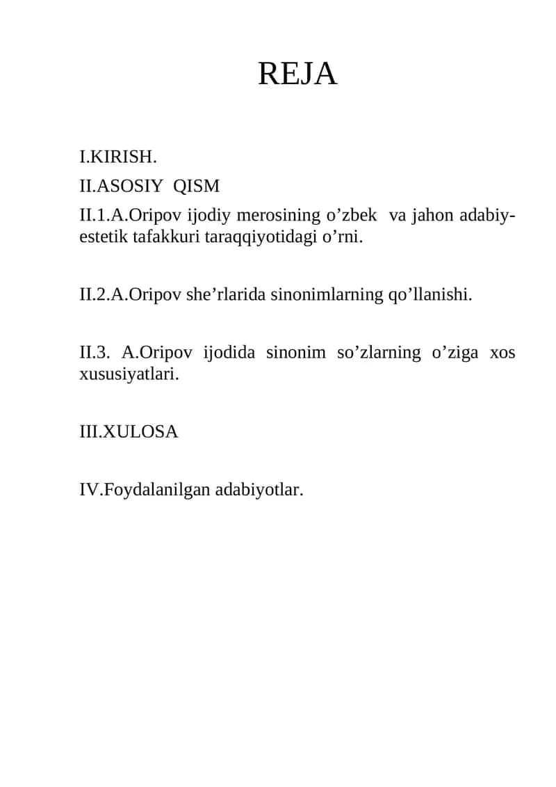 Abdulla Oripovning she`rlarida sinonimlar 1