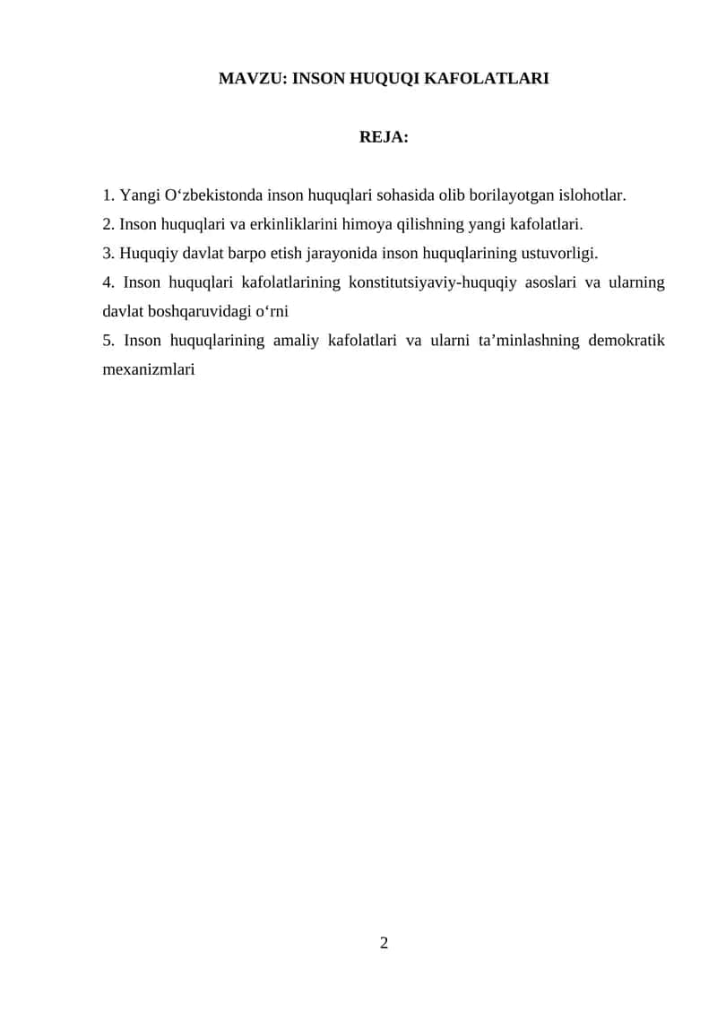 INSON HUQUQI KAFOLATLARI 1