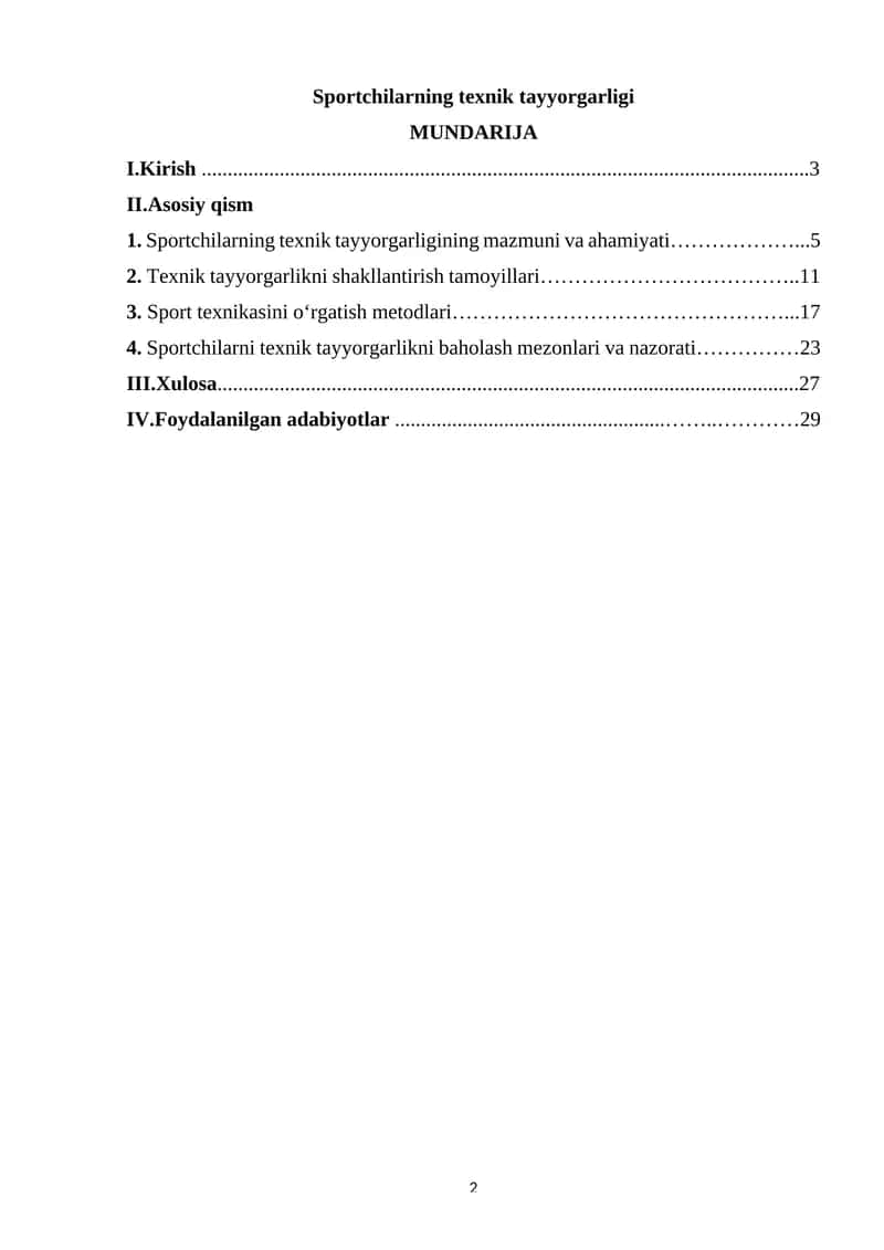 Sportchilarning texnik tayyorgarligi 1