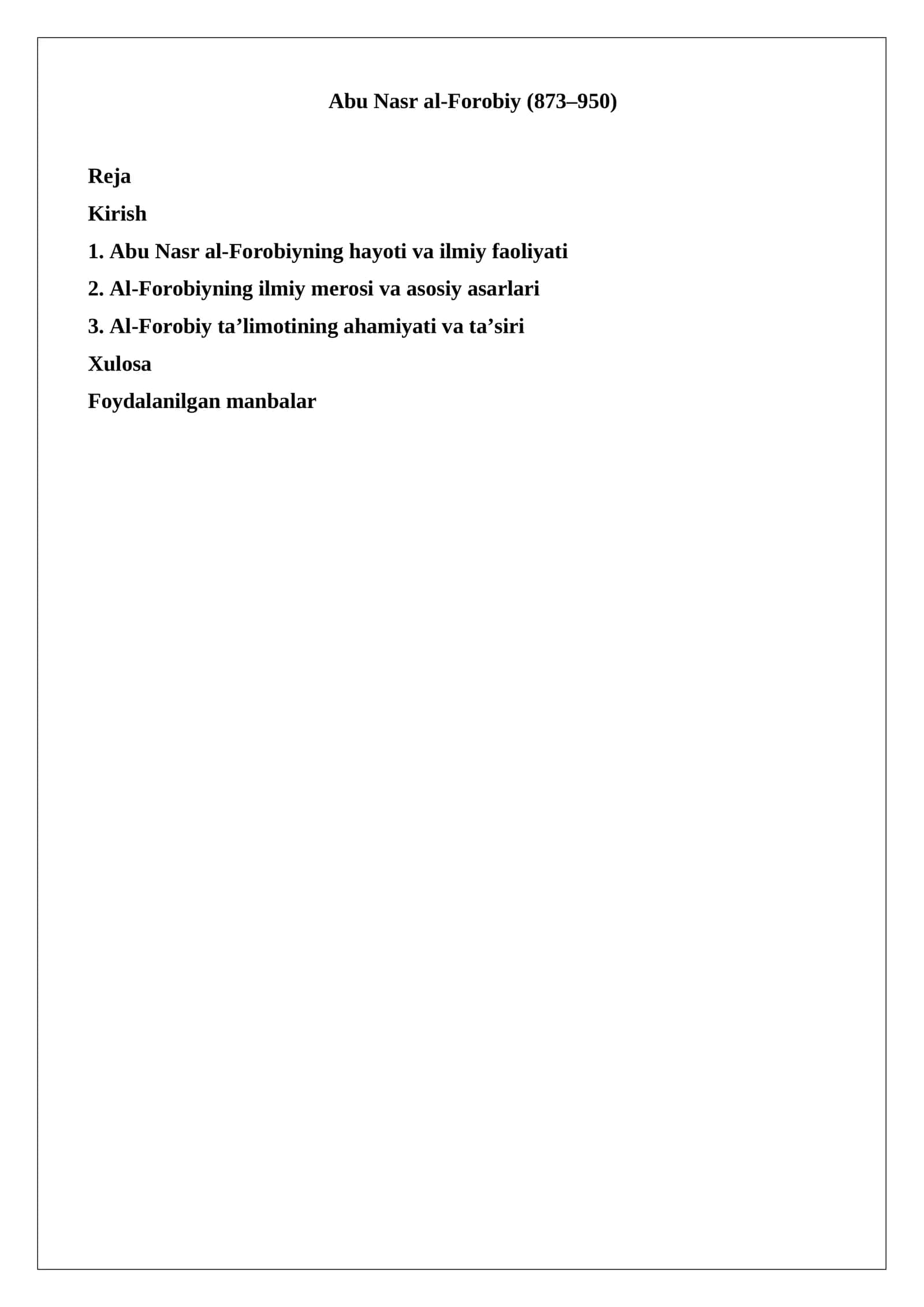 Abu Nasr al-Forobiy (873–950) 1