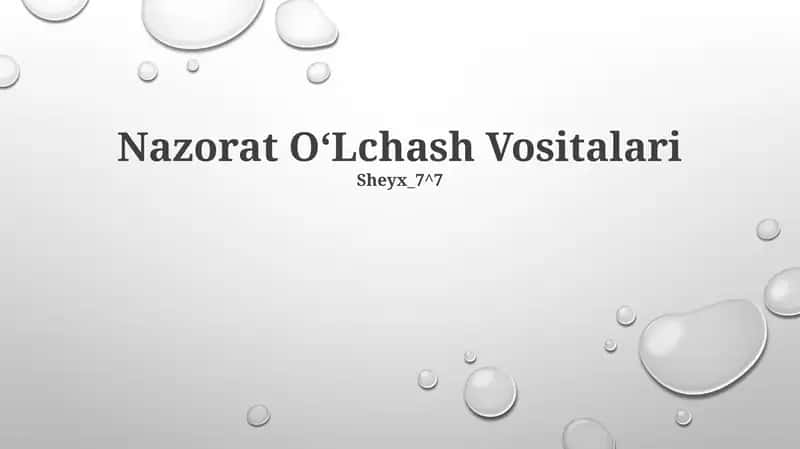 Nazorat OʻLchash Vositalari 1