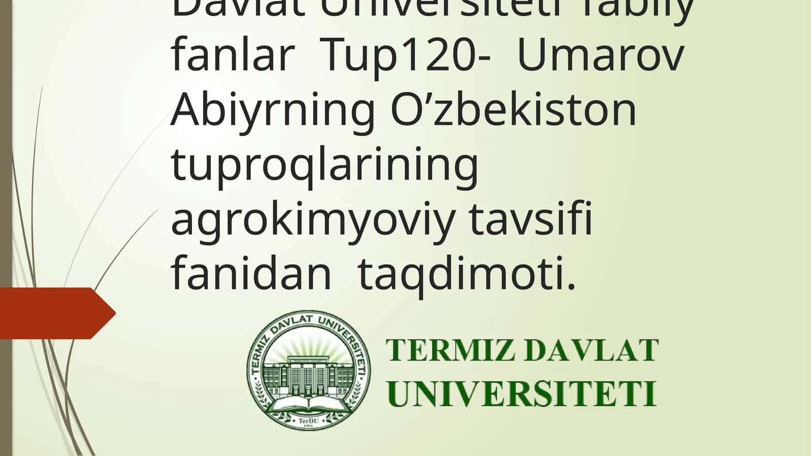 Umarov Abiyrning O’zbekiston tuproqlarining agrokimyoviy tavsifi 1