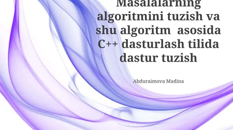 Muammo Yechish Algoritmining Ishlab Chiqilishi 1