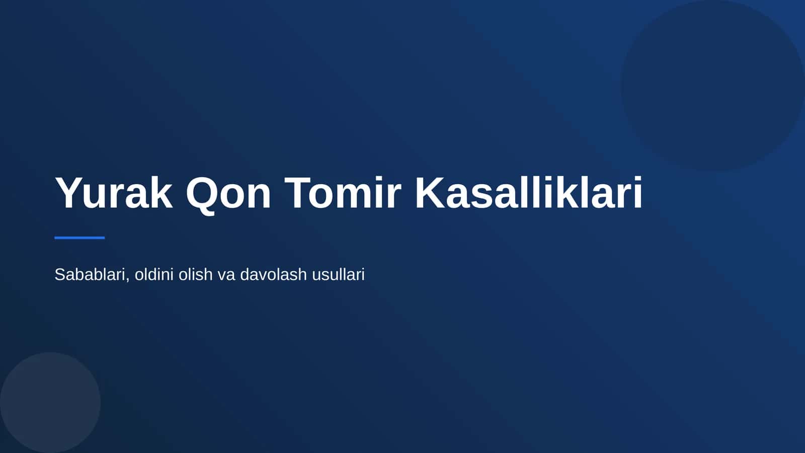 Yurak Qon Tomir Kasalliklari 1