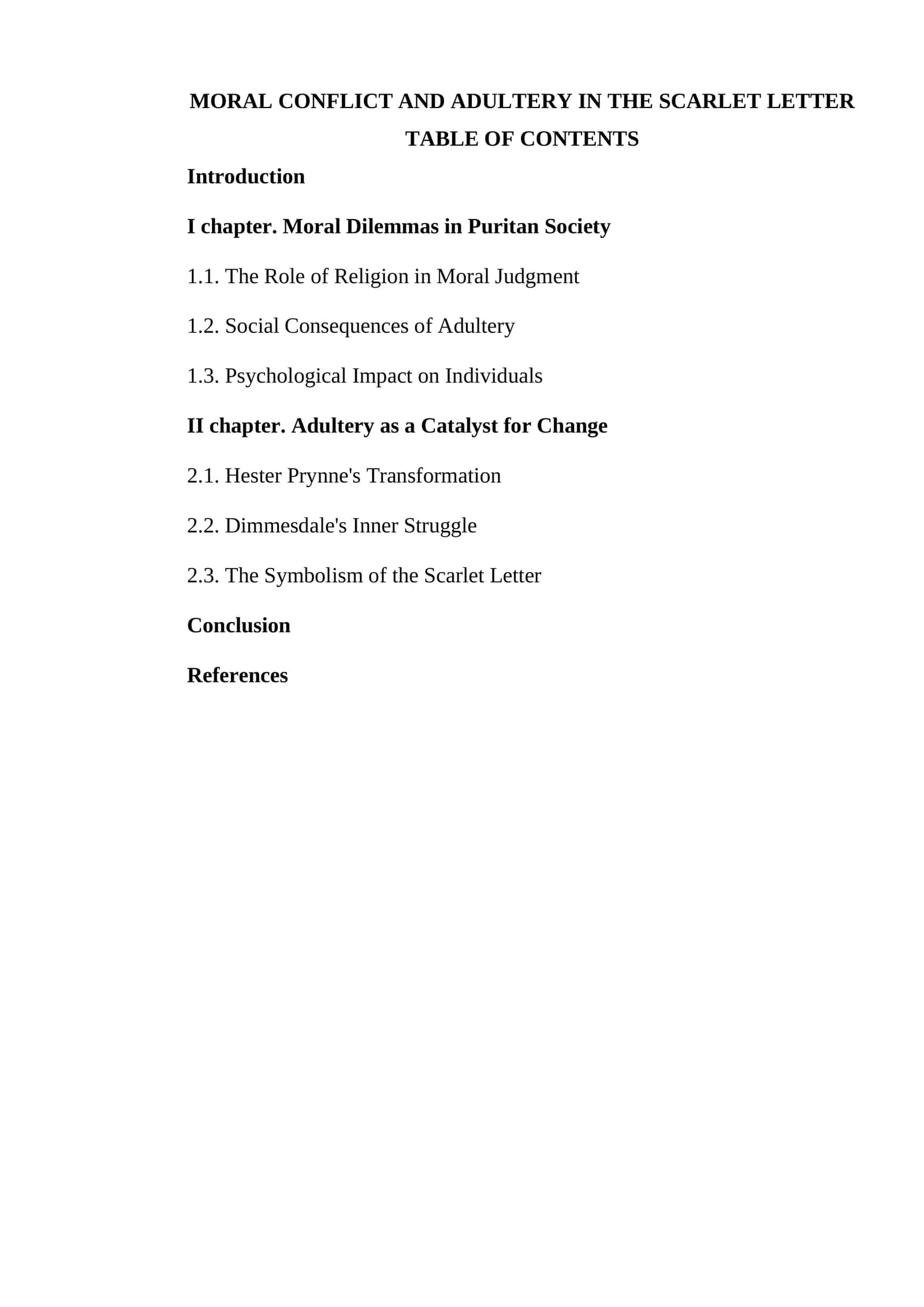 MORAL CONFLICT AND ADULTERY IN THE SCARLET LETTER 1