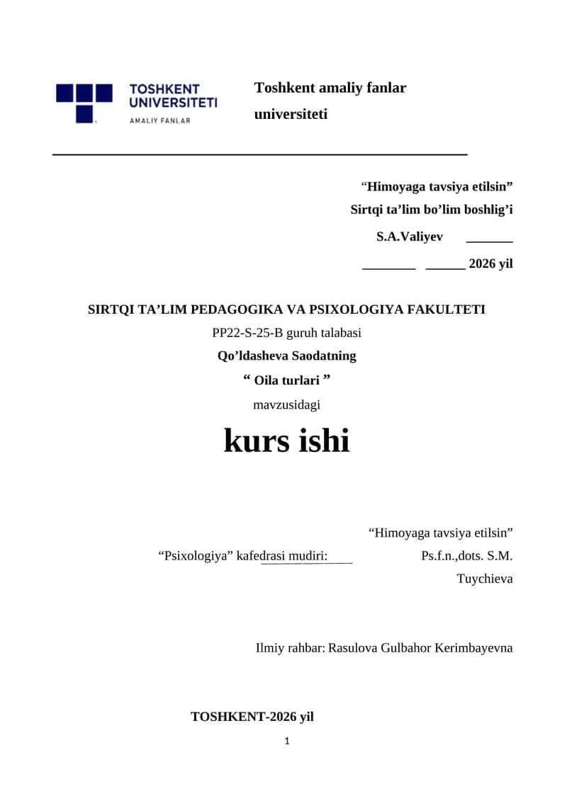 Oila turlari 1