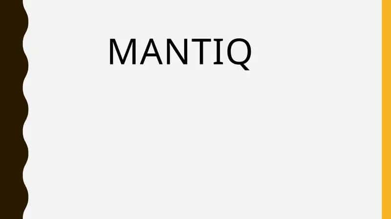 Mantiq 1
