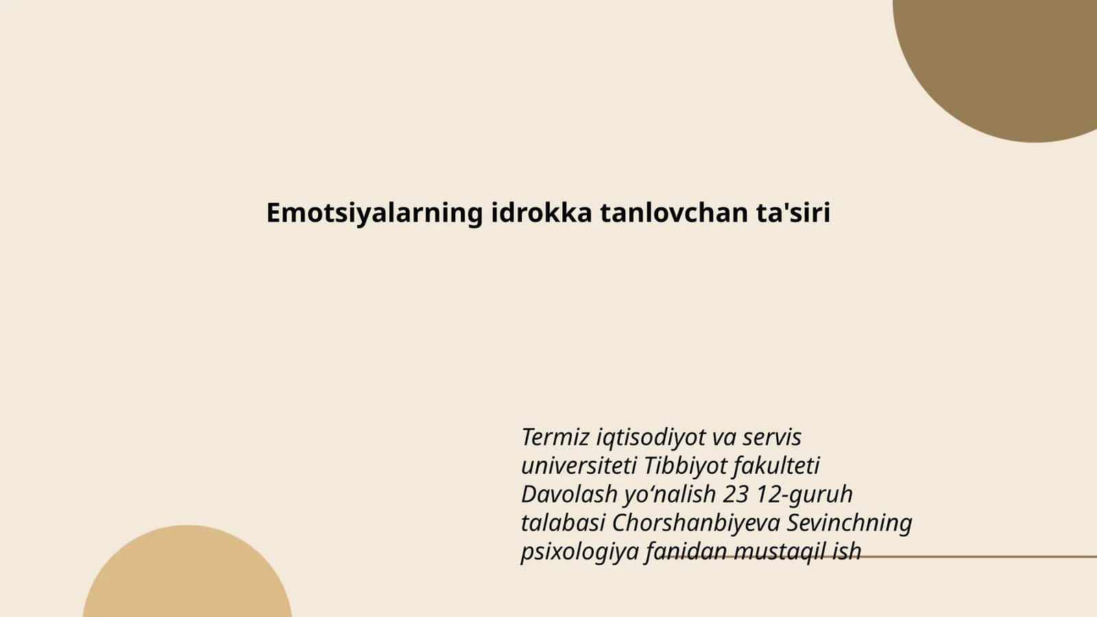 Emotsiyalarning idrokka tanlovchan ta'siri 1