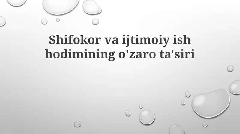 Shifokorvaijtimoiyishhodiminingo'zarota'siri 1