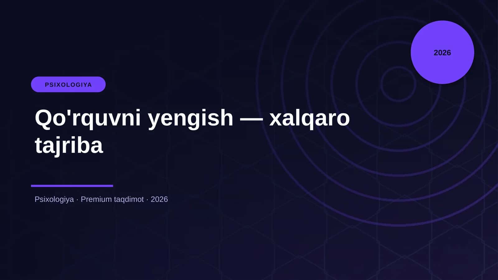 Qo'rquvni yengish — xalqaro tajriba 1
