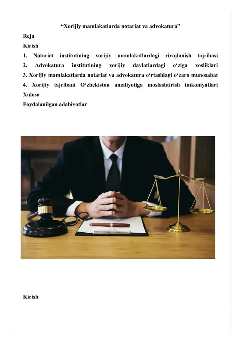 Xorijiy mamlakatlarda notariat va advokatura 1