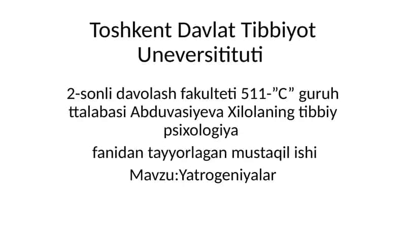 Yatrogeniyalar 1