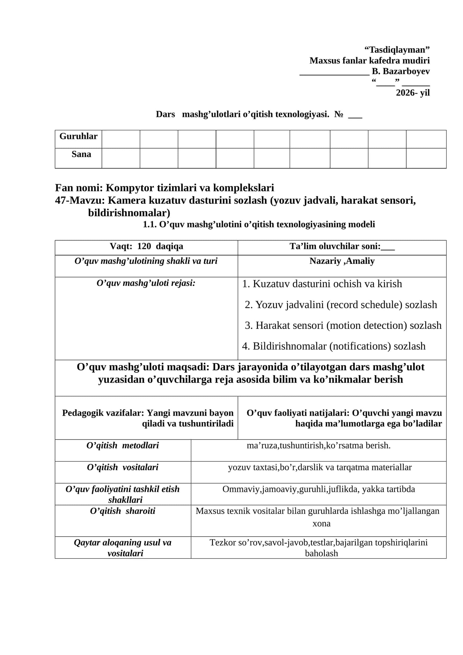 Kamera kuzatuv dasturini sozlash 1