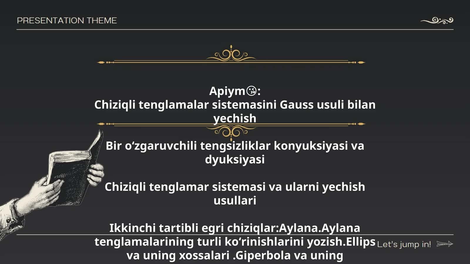 Chiziqli tenglamalar va ularni yechish 1