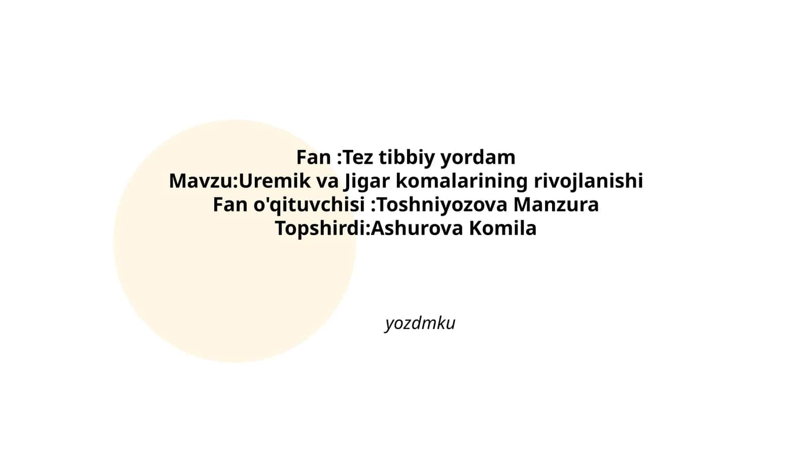 Tez tibbiy yordam 1