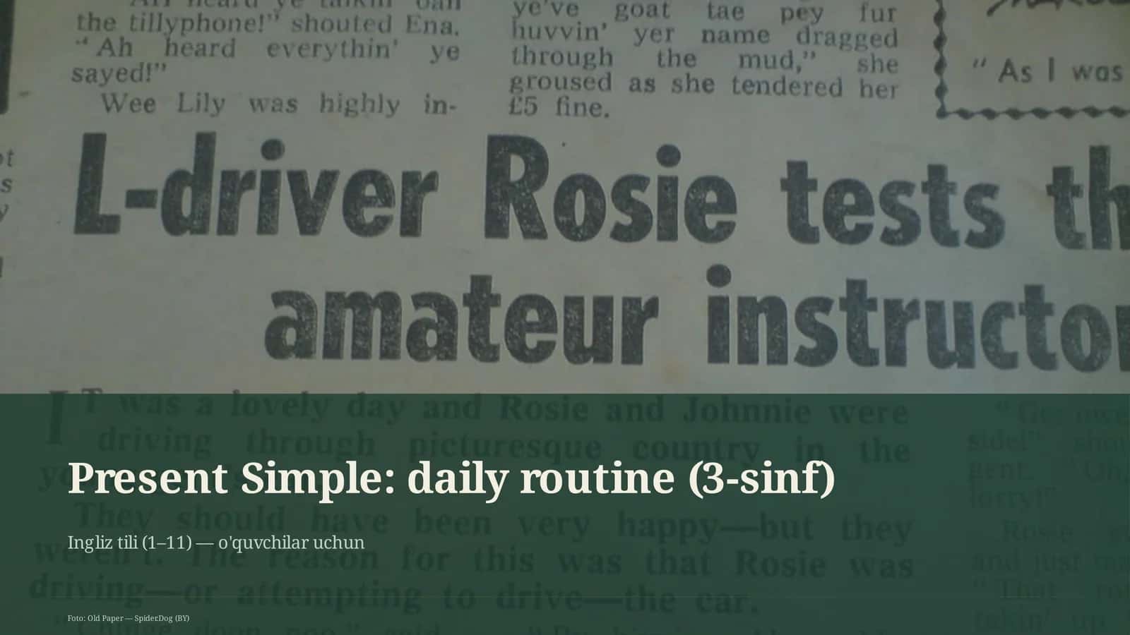 Present Simple: daily routine (3-sinf) 1