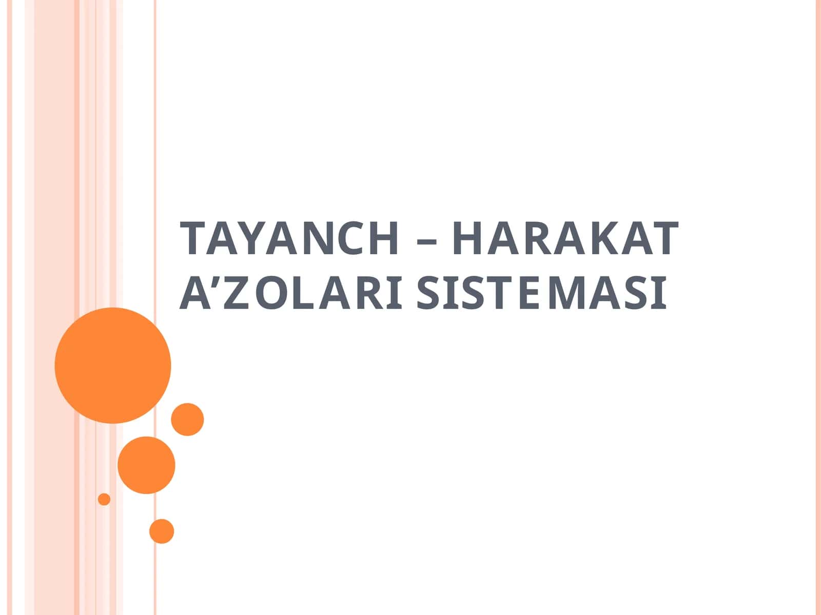 TAYANCH – HARAKAT A’ZOLARI SISTEMASI 1