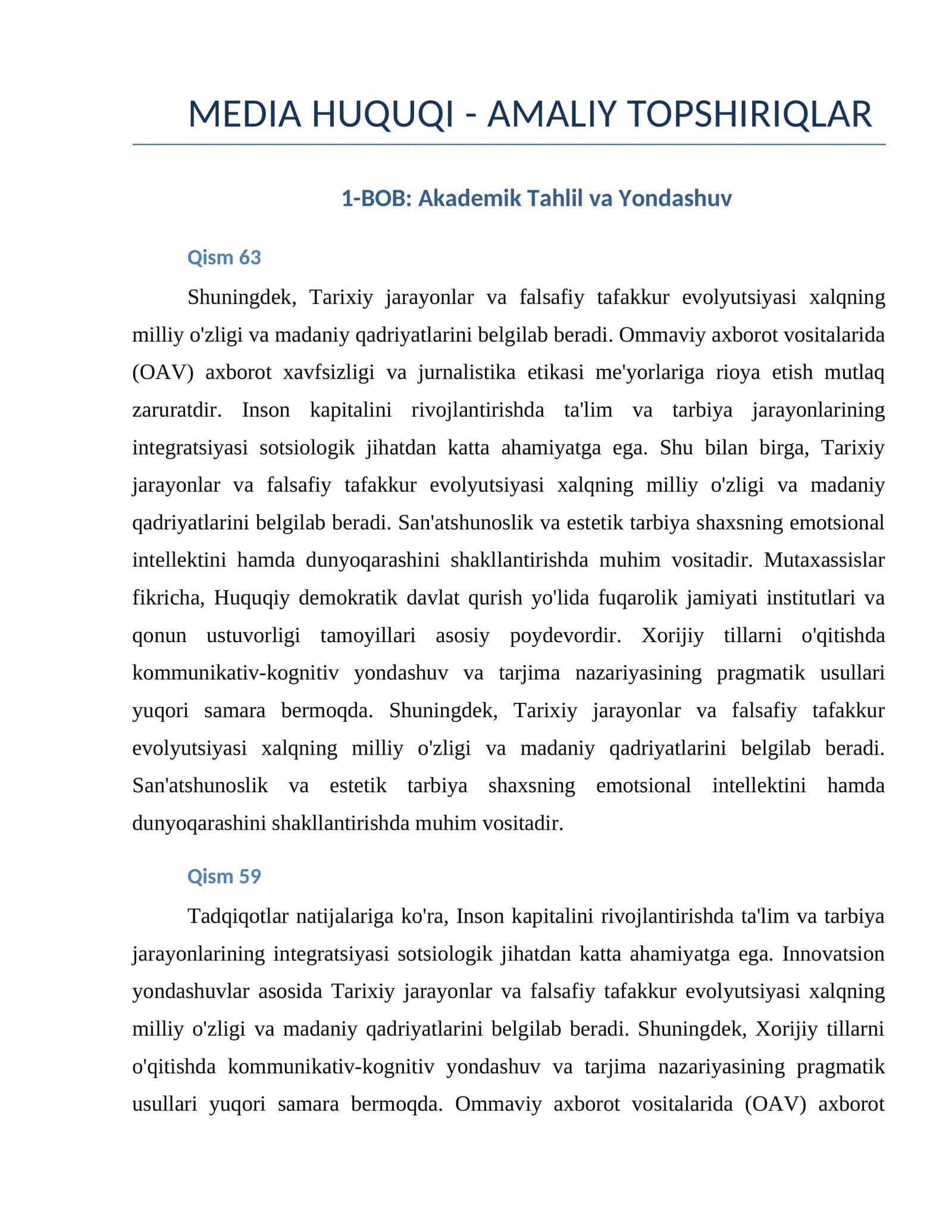 Media Huquqi - Amaliy Topshiriq 1