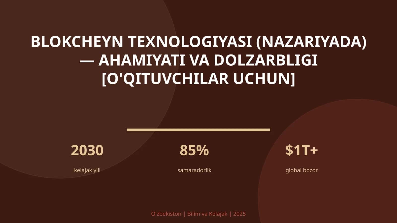 Blokcheyn texnologiyasi (nazariyada) — ahamiyati va dolzarbligi [o'qituvchilar uchun] 1