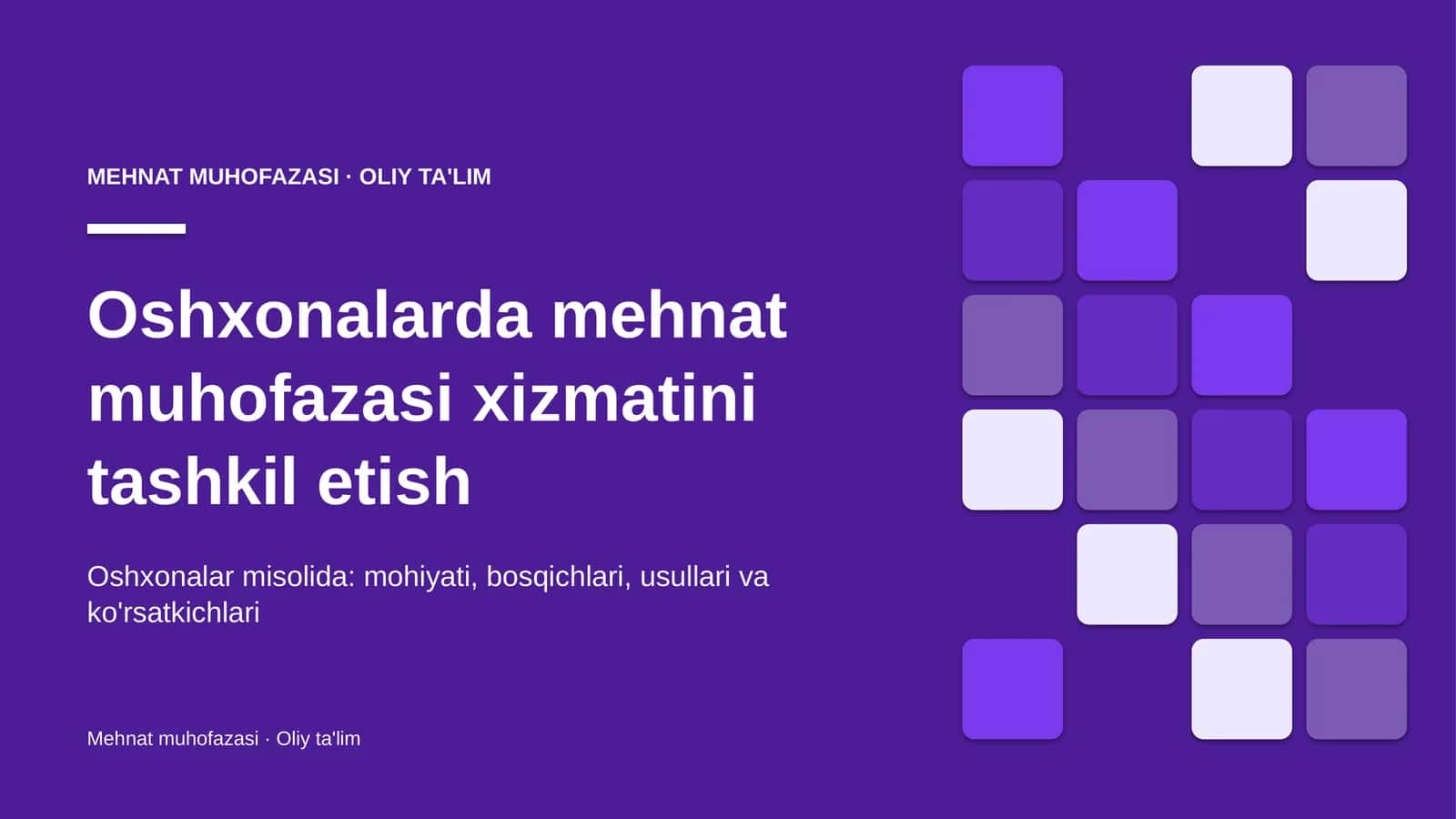 oshxonalarda mehnat muhofazasi xizmatini tashkil etish 8482 1