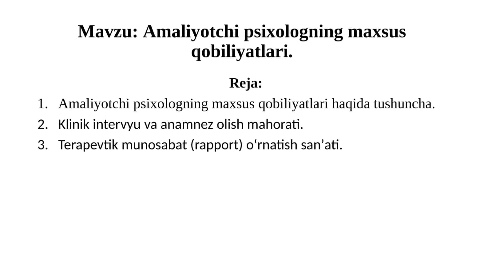 Amaliyotchi psixologning maxsus qobiliyatlari 1