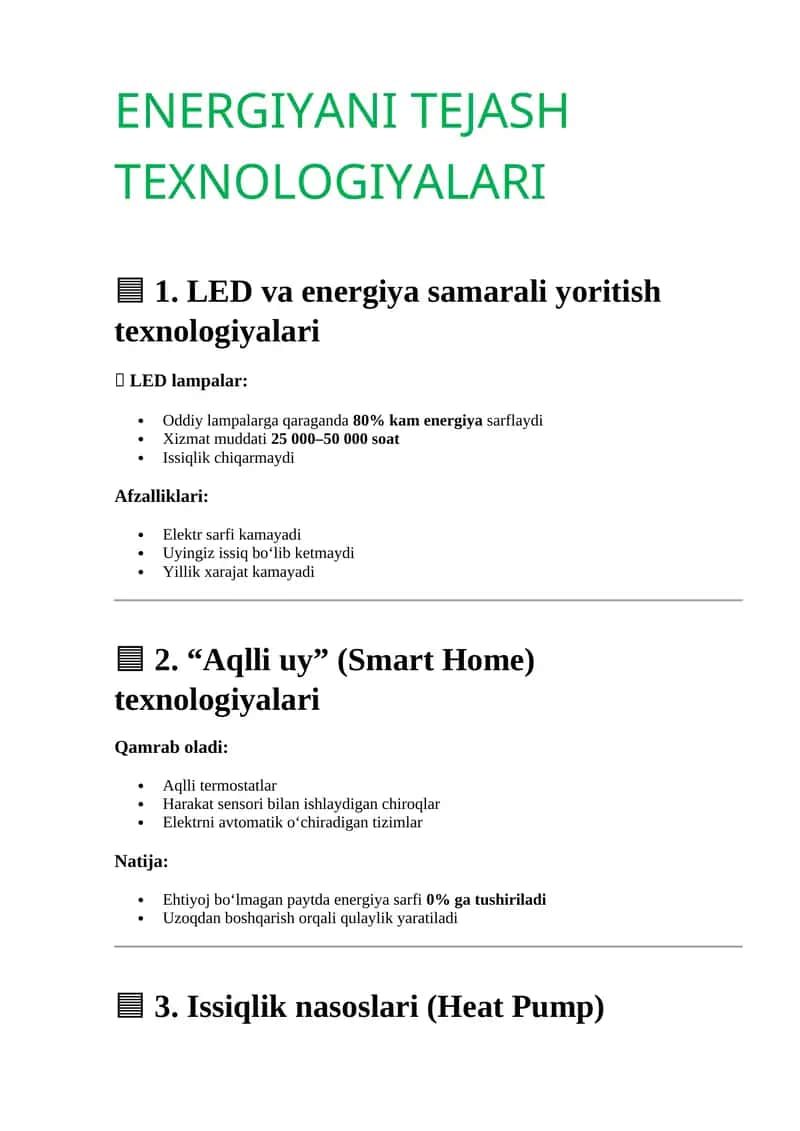 Energiyani tejash texnologiyasi 1