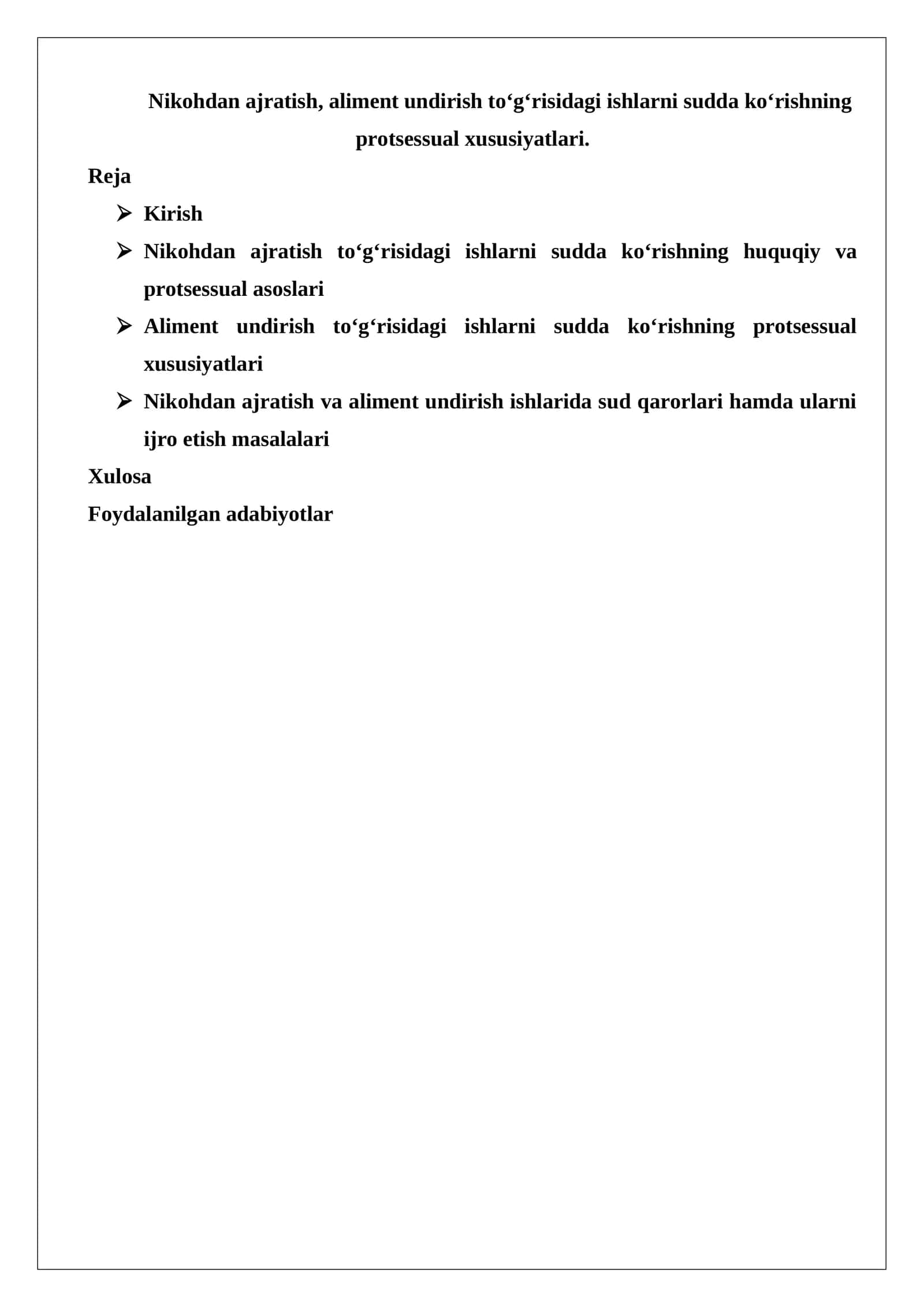 Nikohdan ajratish va aliment undirish 1