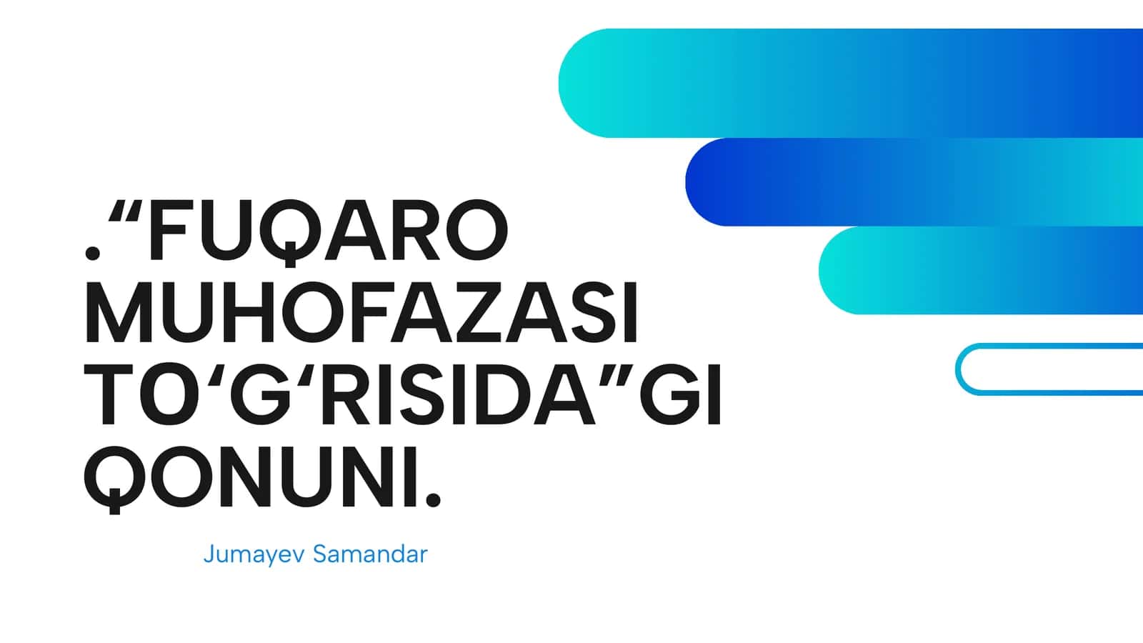 FUQARO MUHOFAZASI TО'G'RISIDA GI QONUNI 1