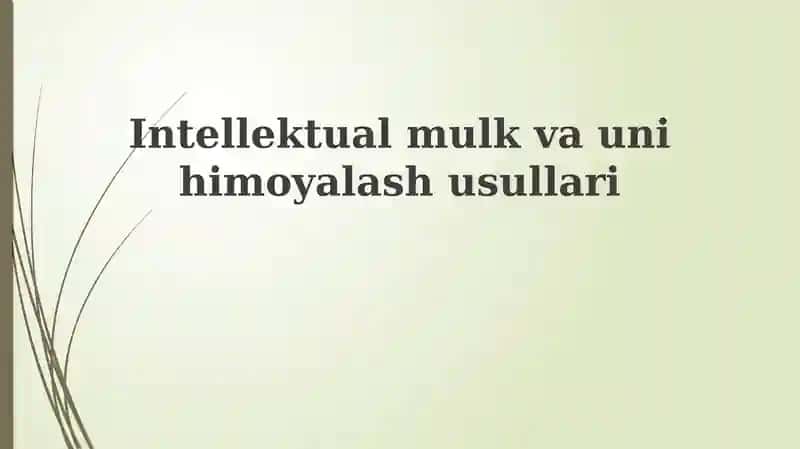 Intellektual mulk 1