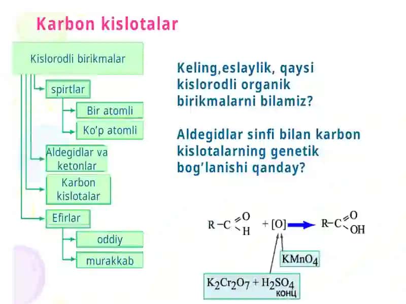 Karbon kislatalar klassifikatsiyasi