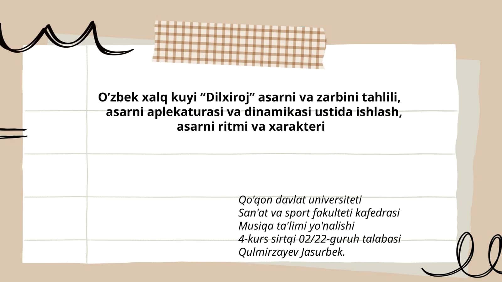 O’zbek xalq kuyi “Dilxiroj” 1