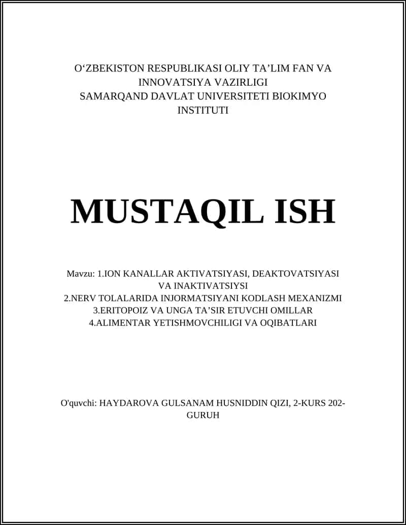Ion Kanallari Tuzilishi va Turlari 1