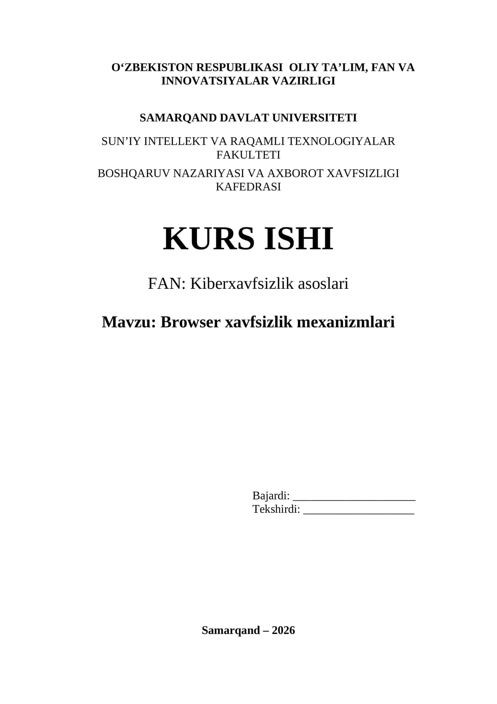 Browser xavfsizlik mexanizmlari 1