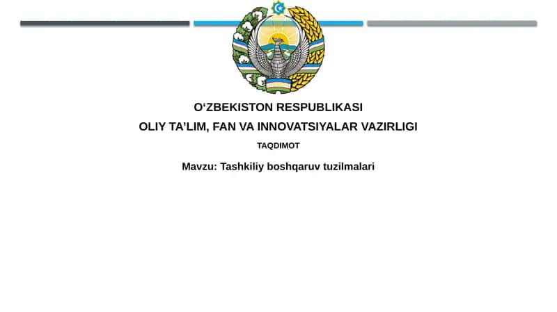 Tashkiliy tuzilmalarning asoslari 1