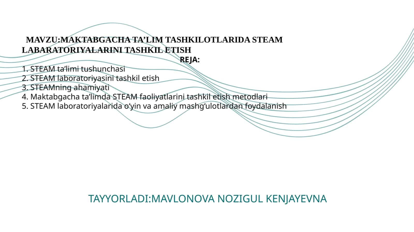 MAKTABGACHA TA’LIM TASHKILOTLARIDA STEAM LABARATORIYALARINI TASHKIL ETISH 1