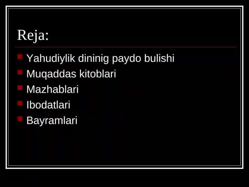 Yahudiylik Dinining Asosiy Tushunchalari