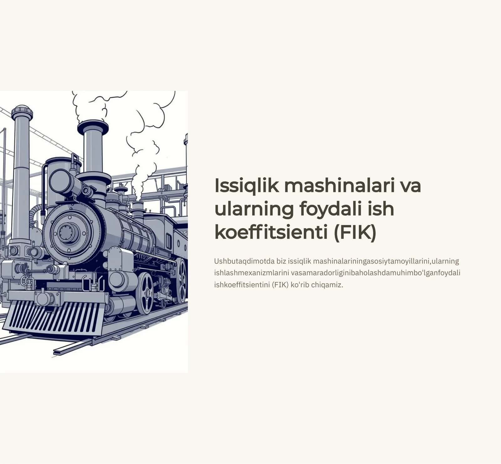Issiqlik mashinalari va ularning foydali ish koefitsienti 1