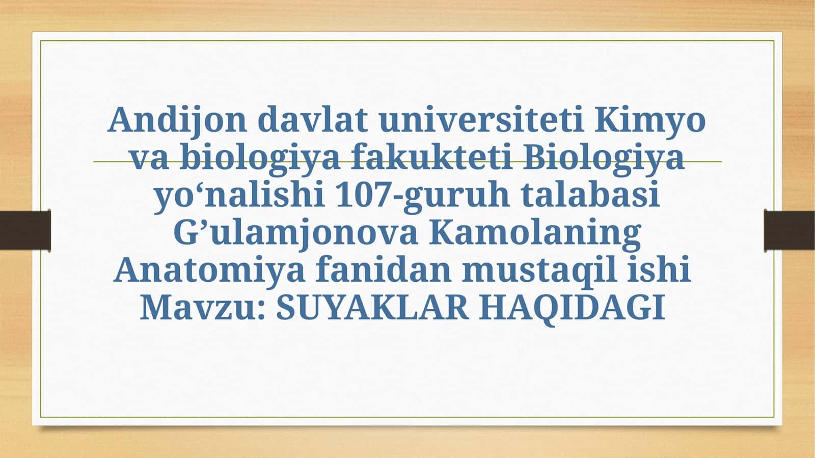 Suyaklar haqida 1