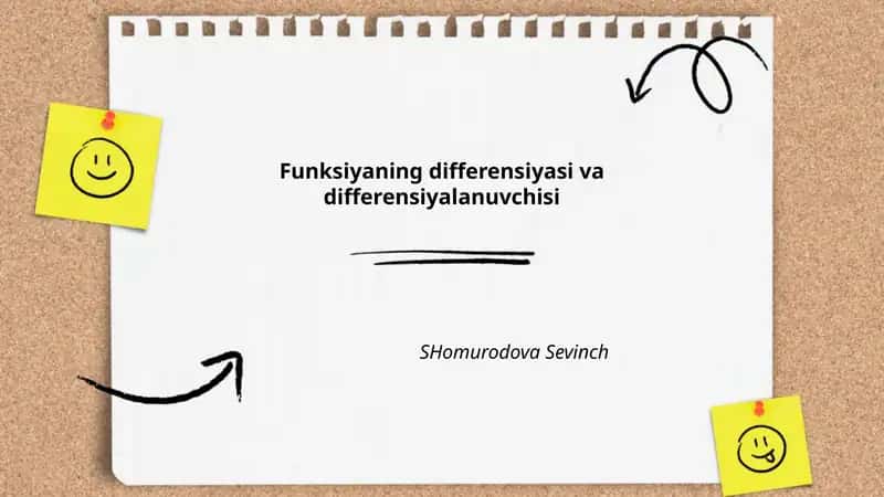 Funksiyaning differensiyasi va differensiyalanuvchisi 1