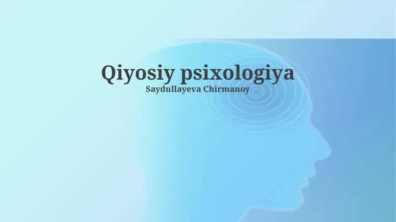 Qiyosiy psixologiya 1